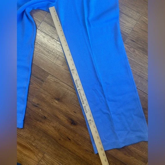 ST. JOHN COLLECTION MARIE GRAY Santana Knit Pants Blue Sz 14 Pull On Pockets - Picture 4 of 6